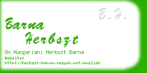 barna herbszt business card